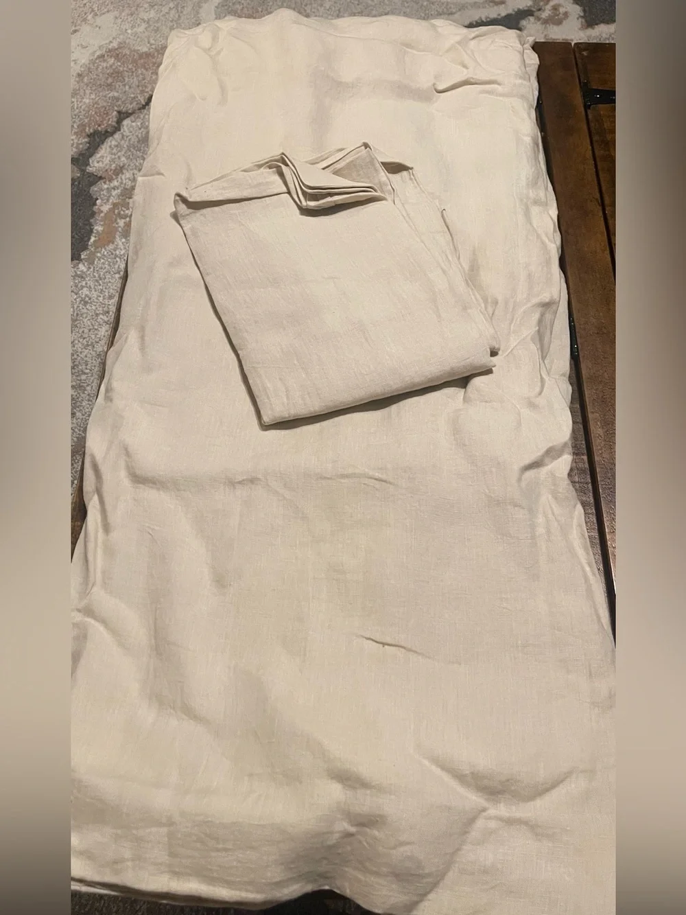NWOT Quince European Linen 3 Pc Duvet Cover Set, King/Cal (Oat)